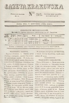 Gazeta Krakowska. 1831, nr 212