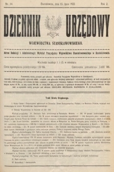 Dziennik Urzędowy Województwa Stanisławowskiego. 1922, nr 14