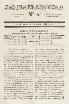 Gazeta Krakowska. 1831, nr 214