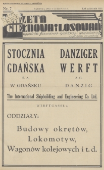 Gazeta Giełdowa i Losowań : tygodnik finansowo-giełdowy i gospodarczy. 1935, nr 7