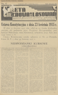 Gazeta Giełdowa i Losowań : tygodnik finansowo-giełdowy i gospodarczy. 1935, nr 17