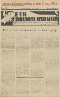 Gazeta Giełdowa i Losowań : tygodnik finansowo-giełdowy i gospodarczy. 1935, nr 18