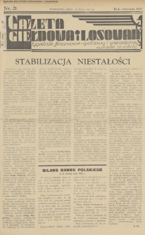 Gazeta Giełdowa i Losowań : tygodnik finansowo-giełdowy i gospodarczy. 1935, nr 21