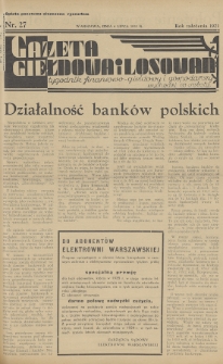 Gazeta Giełdowa i Losowań : tygodnik finansowo-giełdowy i gospodarczy. 1935, nr 27