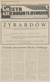 Gazeta Giełdowa i Losowań : tygodnik finansowo-giełdowy i gospodarczy. 1935, nr 29