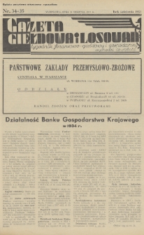Gazeta Giełdowa i Losowań : tygodnik finansowo-giełdowy i gospodarczy. 1935, nr 34-35