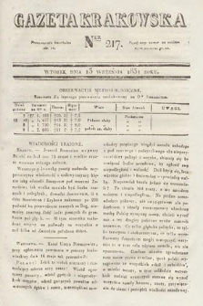 Gazeta Krakowska. 1831, nr 217