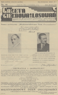 Gazeta Giełdowa i Losowań : tygodnik finansowo-giełdowy i gospodarczy. 1935, nr 44