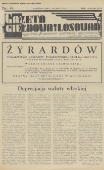 Gazeta Giełdowa i Losowań : tygodnik finansowo-giełdowy i gospodarczy. 1935, nr 49
