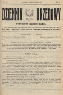 Dziennik Urzędowy Województwa Stanisławowskiego. 1922, nr 16