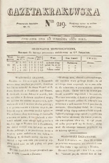 Gazeta Krakowska. 1831, nr 219