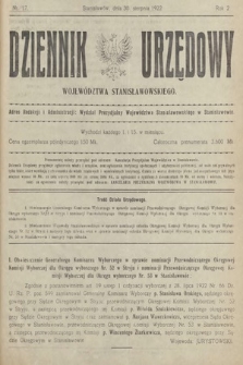 Dziennik Urzędowy Województwa Stanisławowskiego. 1922, nr 17