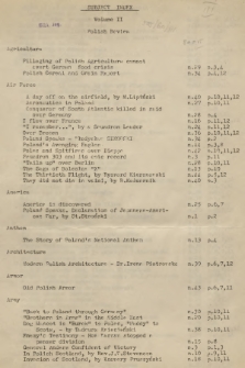 The Polish Review. Vol.2, 1942, Subject Index