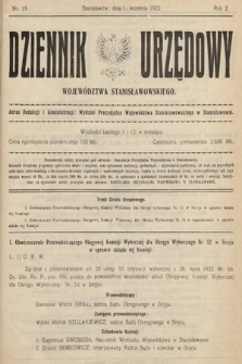 Dziennik Urzędowy Województwa Stanisławowskiego. 1922, nr 19