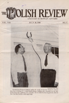 The Polish Review and Eastern European Affairs : [a fortnightly devoted to Polish and Eastren European Affairs]. Vol.8, 1948, no. 9