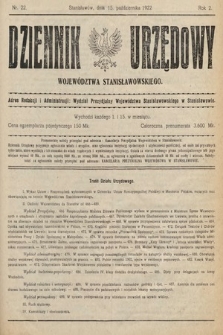 Dziennik Urzędowy Województwa Stanisławowskiego. 1922, nr 22