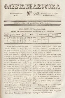 Gazeta Krakowska. 1831, nr 228