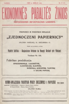 Ekonominės Pabaltės Žinios : neperiodinis informacinis leidinys. 1929, nr 2 (4)