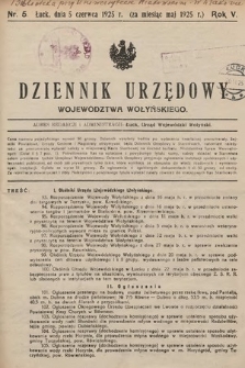 Dziennik Urzędowy Województwa Wołyńskiego. R. 5, 1925/1926, nr 5