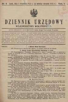 Dziennik Urzędowy Województwa Wołyńskiego. R. 5, 1925/1926, nr 8