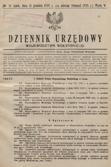 Dziennik Urzędowy Województwa Wołyńskiego. R. 5, 1925/1926, nr 11