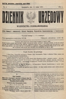Dziennik Urzędowy Województwa Stanisławowskiego. 1923, nr 4