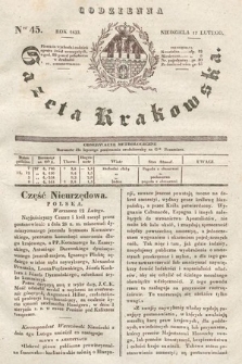 Codzienna Gazeta Krakowska. 1833, nr 45