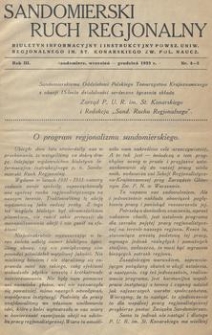 Sandomierski Ruch Regionalny : biuletyn informacyjny i instrukcyjny Powsz[echnego] Uniw[ersytetu] Regjonalnego im. St[anisława] Konarskiego Zw[iązku] Pol[skiego] Naucz[ycielstwa]. 1933, nr 4-5