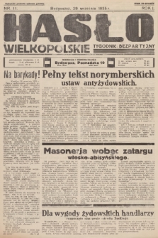 Hasło Wielkopolskie : tygodnik bezpartyjny. R.1, 1935, nr 11