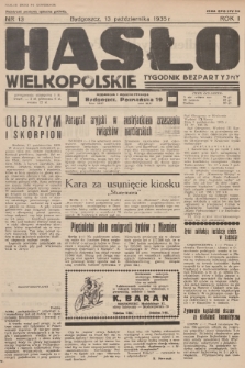 Hasło Wielkopolskie : tygodnik bezpartyjny. R.1, 1935, nr 13