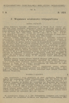 Wojskowe Wiadomości Bibljograficzne. 1924, T.2, [nr] 2