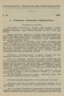 Wojskowe Wiadomości Bibljograficzne. 1927, T.4, [nr] 2
