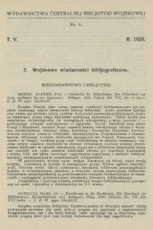 Wojskowe Wiadomości Bibljograficzne. 1928, T.5, [nr] 2