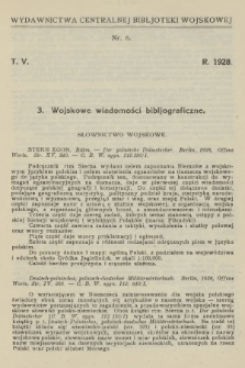 Wojskowe Wiadomości Bibljograficzne. 1928, T.5, [nr] 3