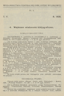 Wojskowe Wiadomości Bibljograficzne. 1928, T.5, [nr] 4