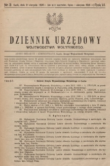 Dziennik Urzędowy Województwa Wołyńskiego. R. 6, 1926/1927, nr 3