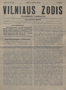 Vilniaus Žodis : visuomenės laikraštis. 1930, nr 3-4