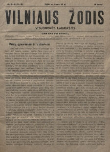 Vilniaus Žodis : visuomenės laikraštis. 1930, nr 5-6