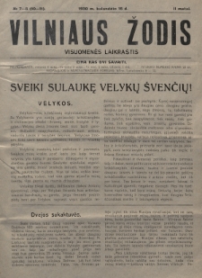 Vilniaus Žodis : visuomenės laikraštis. 1930, nr 7-8