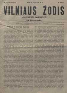 Vilniaus Žodis : visuomenės laikraštis. 1930, nr 13-14