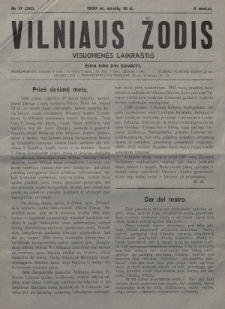 Vilniaus Žodis : visuomenės laikraštis. 1930, nr 17