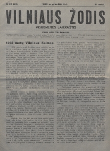 Vilniaus Žodis : visuomenės laikraštis. 1930, nr 20