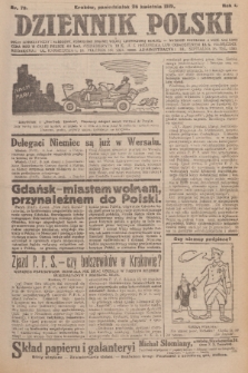 Dziennik Polski : organ demokratyczny i narodowy, poświęcony sprawie wolnej zjednoczonej Rzpltej. R. 1, 1919, nr 79