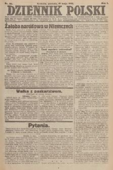 Dziennik Polski : organ demokratyczny i narodowy, poświęcony sprawie wolnej zjednoczonej Rzpltej. R. 1, 1919, nr 92