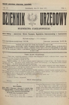 Dziennik Urzędowy Województwa Stanisławowskiego. 1923, nr 14