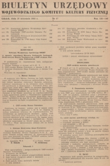Biuletyn Urzędowy Wojewódzkiego Komitetu Kultury Fizycznej. 1955, nr 17