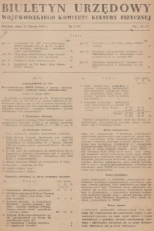 Biuletyn Urzędowy Wojewódzkiego Komitetu Kultury Fizycznej. 1956, nr 4 (27)