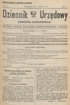 Dziennik Urzędowy Województwa Stanisławowskiego. 1923, nr 17
