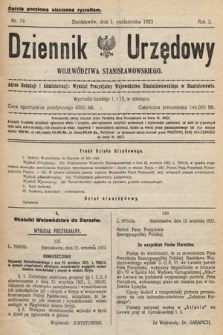 Dziennik Urzędowy Województwa Stanisławowskiego. 1923, nr 19