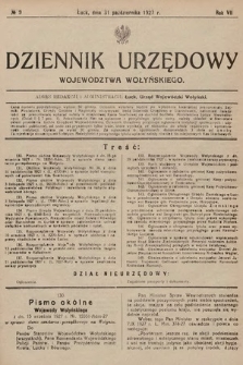 Dziennik Urzędowy Województwa Wołyńskiego. R. 7, 1927, nr 9